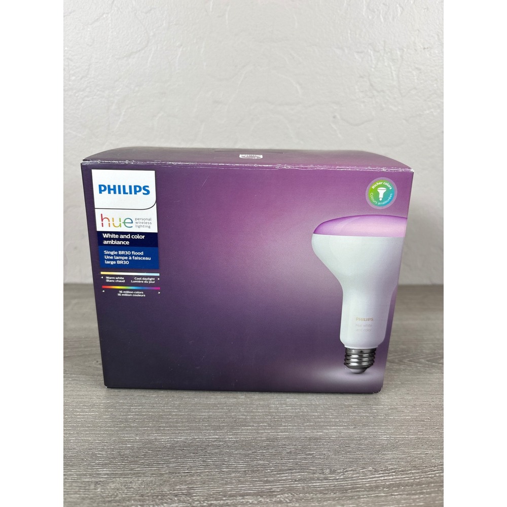 Philips Hue White and Color Ambiance BR30 Smart LED Flood Light Bulb 9290013012